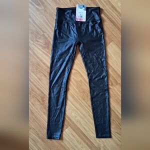 Black Faux Leather High-Waisted Leggings